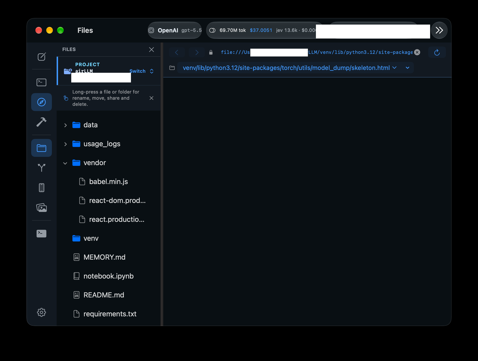 Preview rendering a web page the agent built